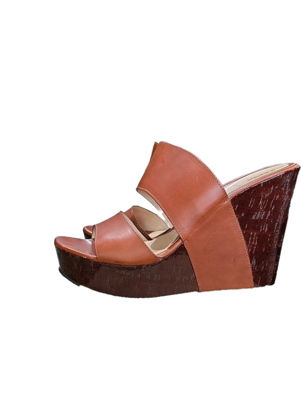 Fendi Brown Leather Slide Sandals - Picture 5 of 8